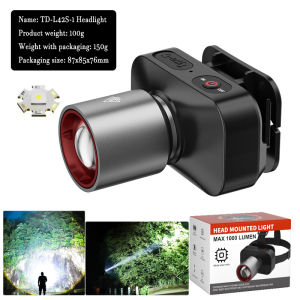Headlamp Flashlight Led USB Rechargeable Water Proof Head Flashlight Multifunctional Outdoor Camping Head Lamp