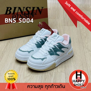 [🥇ของแท้100%🚚ส่งด่วน🔢เบอร์37-41] BINSIN รองเท้าผ้าใบหนัง sneakers ออกกำลังกาย ผู้หญิง รุ่น BNS5004 สวย นุ่มเบา สบายเท้า