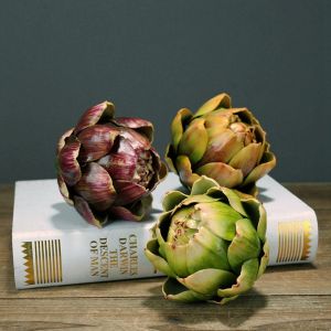 MASTERYX Kitchen Decoration Large Artificial Artichoke DIY Handmade Fake Vegetables and Fruits  Faux Artichokes Home