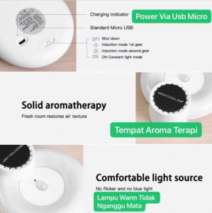 LP-05 Lampu Malam Aromaterapi Sensor Gerak Manusia Magnetic LED Dinding Rumah Kamar Lemari Baju Dll
