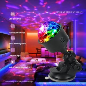 NALANILI Rotating Projection LED Disco Light USB Powered Suction Cup Base Stage Disco Light ABS RGB Projection Lamp Home Party