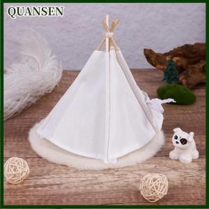 QUANSEN 1:12 Dollhouse Outdoor Travel Camping White Tent Kit W Carpet Pillow Doll House Miniature Fairy Garden Micro Scene Decor Toy