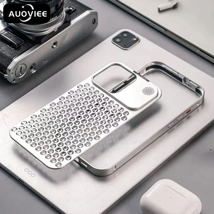 AUOVIEE Metal Heat Dissipation Phone Case For iPhone 13 12 14 15 Pro