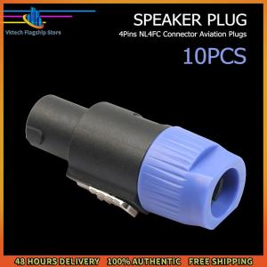 Vktech 10pcs Speaker Audio Cable Plug 4-Pole 4Pin NL4FC Speaker Audio Cable Ohm Plug Accessories Replacement for Amplifier