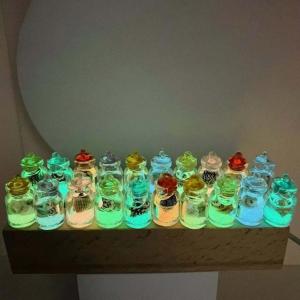 Mô hình lọ thủy tinh vỏ ốc mini dạ quang phát sáng mới nhất 2023