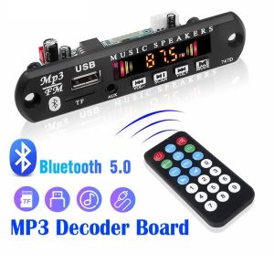 20W Amplifier DC 5V Bluetooth Decoder Board 6.5mm Microphone FM Radio TF USB Car Audio Music Player Speakers Volume Control DIY With Remote Control