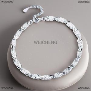 [COD] WEICHENG 925 Sterling Fashion Multiple Styles Bracelet Chain For Women Fashion Wedding Party Beautiful Jewelry Gift