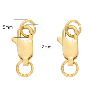 ตะขอก้ามปู1ชิ้นพร้อมห่วงจัมพ์แบบเปิดหัวห่วงร้อยสร้อยข้อมือทองแดงชุบทอง18K สำหรับสร้อยคอโซ่เครื่องประดับแบบทำมืออุปกรณ์ที่ค้นพบ