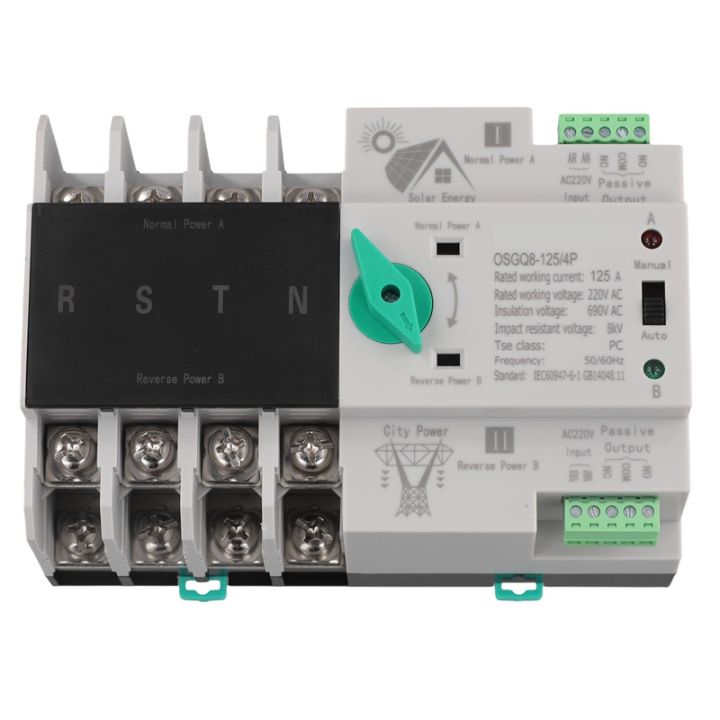 Dual Power ATS PV Inverter 4P Din Rail Automatic Transfer Switches ...