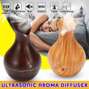 USB Electric Wood Grain Ultrasonic Cool Mist Humidifier