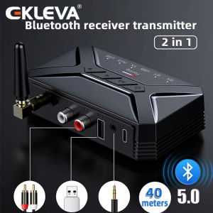 EKLEVA Car Bluetooth Audio Transmitter HD Low Latency Wireless Bluetooth 5.0 Adapter 3.5mm AUX Jack RCA USB for TV Computer Headphones