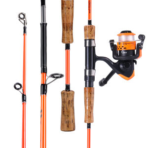 [COD] Fishing Rod Set Full Set Wooden Handle Fishing Rod 5.2:1 Gear Ratio Fishing Reel Travel Fishing Rod And Reel Set