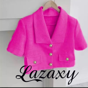 Áo Blazer Nữ Áo Blazer Hai Hàng Nút Tay Ngắn Nhẹ Thời Trang Áo Khoác Nữ Áo Kiểu Vest Xưởng May Sỉ Lazaxy