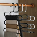S-SHAPE5 Layer Pants Hanger-Pants Trousers Hanger Multi Clothing Towel Storage Rack Closet Space Saver. 