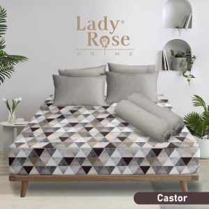 Lady Rose Prime - Sprei Queen B2 160x200 Tinggi 30cm Bantal 2 Guling 2 - Motif Abstrak / Bunga / Geometri / Minimalis