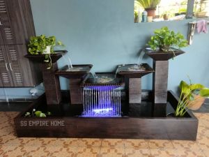 S11 Brown Line 8x3.5 Feng Shui Water Pond Fountain  Kolam Air Sandstone Garden Water Feature Balinese 风水流水喷泉瀑布池 Fish