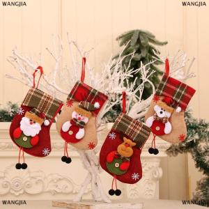 [COD] WANGJIA Small Christmas Stockings Christmas Tree Ornaments Christmas Candy Gift Bag Socks Merry Christmas Santa Claus Snowman Elk