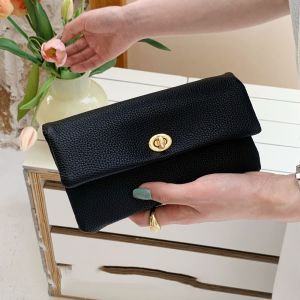 JURHOMIE PU Leather Long Wallet Zipper Metal Buckle Clutch Bag Fashion Elegant Coin Purse Women Girl