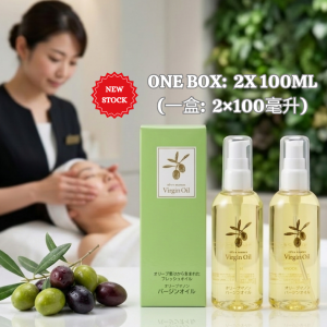 [Made in Japan] Olive Manon 100% Pure Virgin Olive Oil Beauty Treatment - 100ml x 2 Bottles (Twin Pack) for Face Body & Hair x Deep Hydration & Skin Barrier Repair For Radiant Skin