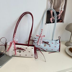 Sweet Cool Style Shoulder Bag Bubble Yarn Underarm Bag Bowknot Shoulder Bag