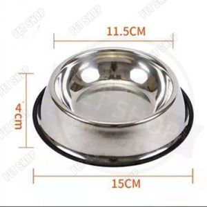 Mangkok Anjing Kucing Stainless Steel Anti Slip Pet Bowl