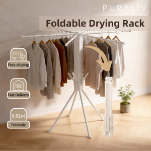 [SG Stock] Free Shiping Space Saving Foldable Clothes Drying Rack Umbrella Style (Tripod) Heavy Duty Carbon Steel Laundry Stand for Indoor HDB