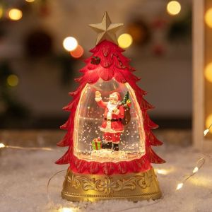Christmas Snowflake Crystal Ball Retro Snowing Luminous Snow Globe Creative Christmas Gift Decorations