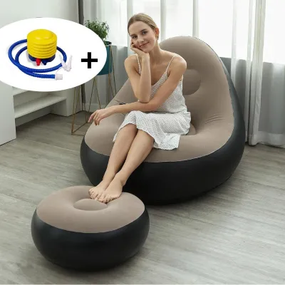 （COD）Lazy Sofa Bean Bag Sofa Bed Tatami Fabric Sofa Out of Rental Bedroom Single Sofa Chair with Free Air Pump