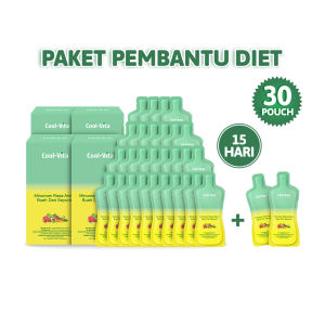 [Paket Ideal 15 Hari - 30 Pouch] Coolvita Minuman Fiber Detox dengan Enzim Pendamping Diet Pelangsing Badan Rasa Ekstrak Buah dan Sayuran