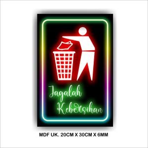 HIASAN DINDING WALL DECOR MOTIF NEON FLEX MENYALA UKURAN 20 X 30