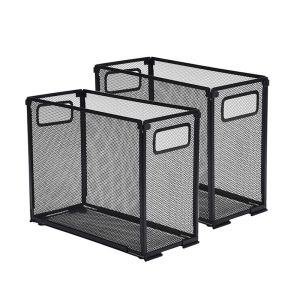 BLACKON Folders Not Included Hanging File Folder Organizer Detachable Mesh Metal Office Filing Crate Portable Black File Holder Organizer