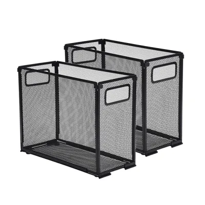 GIORGIONE Folders Not Included Hanging File Folder Organizer Mesh Metal Detachable Office Filing Crate Portable Foldable Folder Storage Box