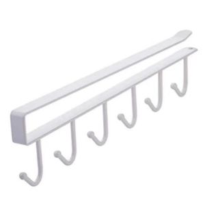 【Melody】6 Hooks Cup Holder Hang Kitchen Cabinet Shelf Storage Rack Organizer Tools #HL0160#