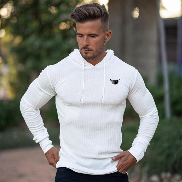 Men's Hooded Casual Simple Clothing Slim Loose Male Sporting T Shirts  Bodybuilding Long Sleeve Sweaters Autumn Pullovers T Shirt Lazada PH
