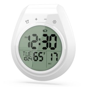 VB45D Waterproof Digital Shower Clock Anti Fog LCD Display Kitchen Timing Alarm Clock Creative Suction Cup Bathroom Timer Restroom