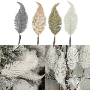 6Pcs/Set Christmas Tree Hanging Feathers Ornament Accessories Home Party Decoration Wedding Decor Plumes with Clips