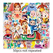 50PCS Cartoon Cocomelon Childrens Reward Hand Account Luggage Skateboard DIY Stickers