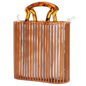 New Creative Bamboo Woven Bag ins Rattan Vacation Beach Bag Acrylic Bamboo Basket Bag  Dropshipping ㏇L0514