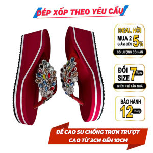Dép xốp xỏ ngón quai kẹp nữ đính đá đế cao su cứng chống trơn trượt cao thấp đa dạng siêu nhẹ êm ái chắc chắn thời trang