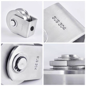 U Groove Wheel Pulley 304 Stainless Steel Track Wheel Loading 660lb Capacity Removable U Groove Wheel Pulley Block