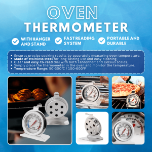 Stainless Steel Oven Thermometer | Accurate Temp Reading | Easy to Use