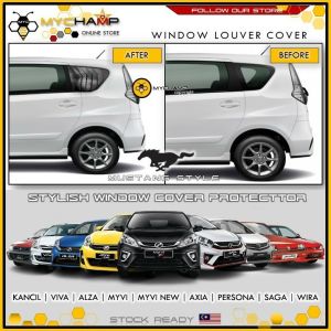 Perodua Myvi 2018-2020 Rear Side 3D Carbon Window Triangle Mirror Cover Protector