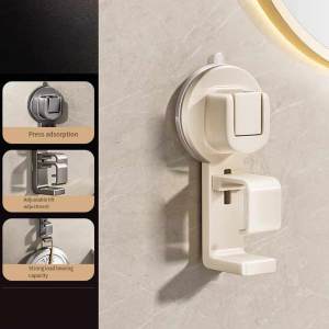 Suction Cup Hook No Punching Wall Mounted Washbasin Storage Holder Strong Self Adhesive Clothes Towel Adjustable Racks Bathroom Organizer