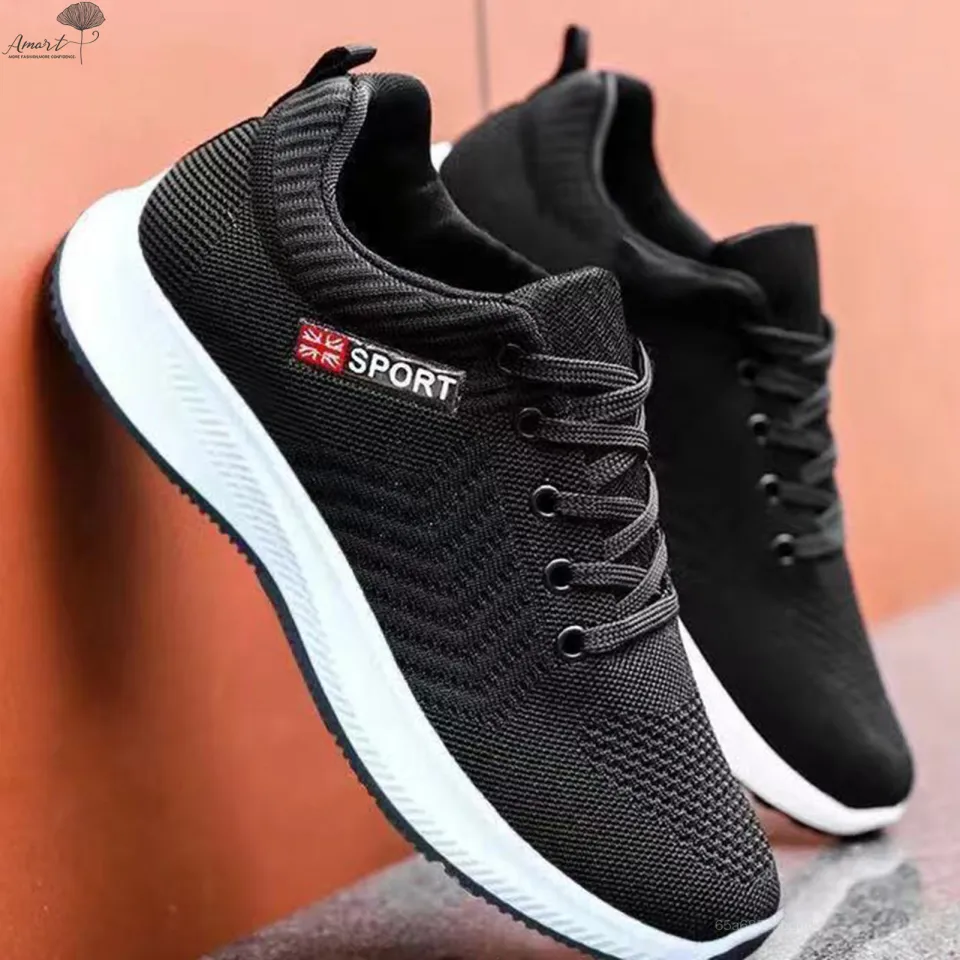 Amart Men's Athletic Walking Shoes Spring Fly Weaving Breathable