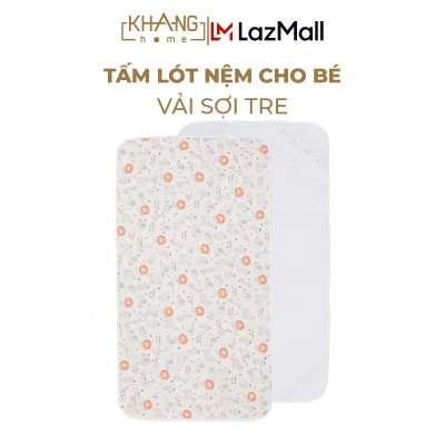 Lót Trải Nệm Cho Bé Sơ Sinh Khang Home - Chất Liệu Vải Sợi Tre An Toàn Thấm Hút Tốt Không Thấm Ngược
