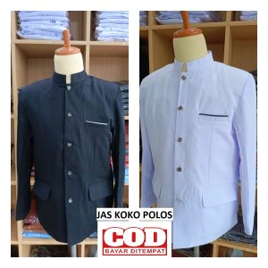 JASKO POLOS JAS KOKO PRIA JAS MANDARIN FURING+TFB WARNA HITAM PUTIH