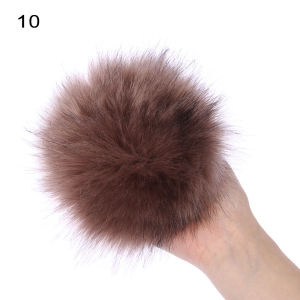 BESTOURO 15cm Phụ nữ Pom Fur Pompom Mũ len Sự bắt chước Skullie