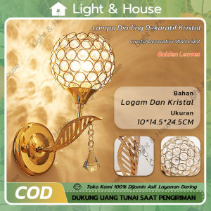 Lampu Dinding Minimalis Kristal Gaya Modern Lampu Dinding Untuk Dekorasi Rumah Wall lamp E27 Hias Ruang Tamu（ Tipe 1 dan 2 tidak tersedia）COD Pengiriman Cepat