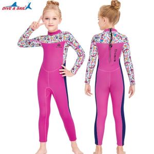 Đồ Bơi Trẻ Em Đồ Bơi Giữ Nhiệt Bằng Cao Su Tổng Hợp 2.5Mm Đồ Bơi Toàn Thân Cho Bé Trai Bé Gái Đồ Bơi Dài Tay Cho Trẻ Tập Đi