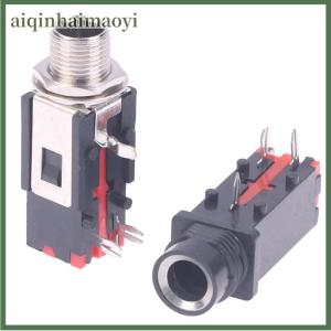 aiqinhaimaoyi 2PCS 6.35mm Audio Jack 3Pin Stereo Audio Socket Microphone Welding Line